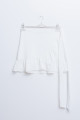 Women's White Ruffled Skirt