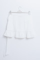 Women's White Ruffled Skirt