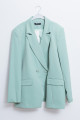 Women's Mint Green Single Button Plus Size Jacket