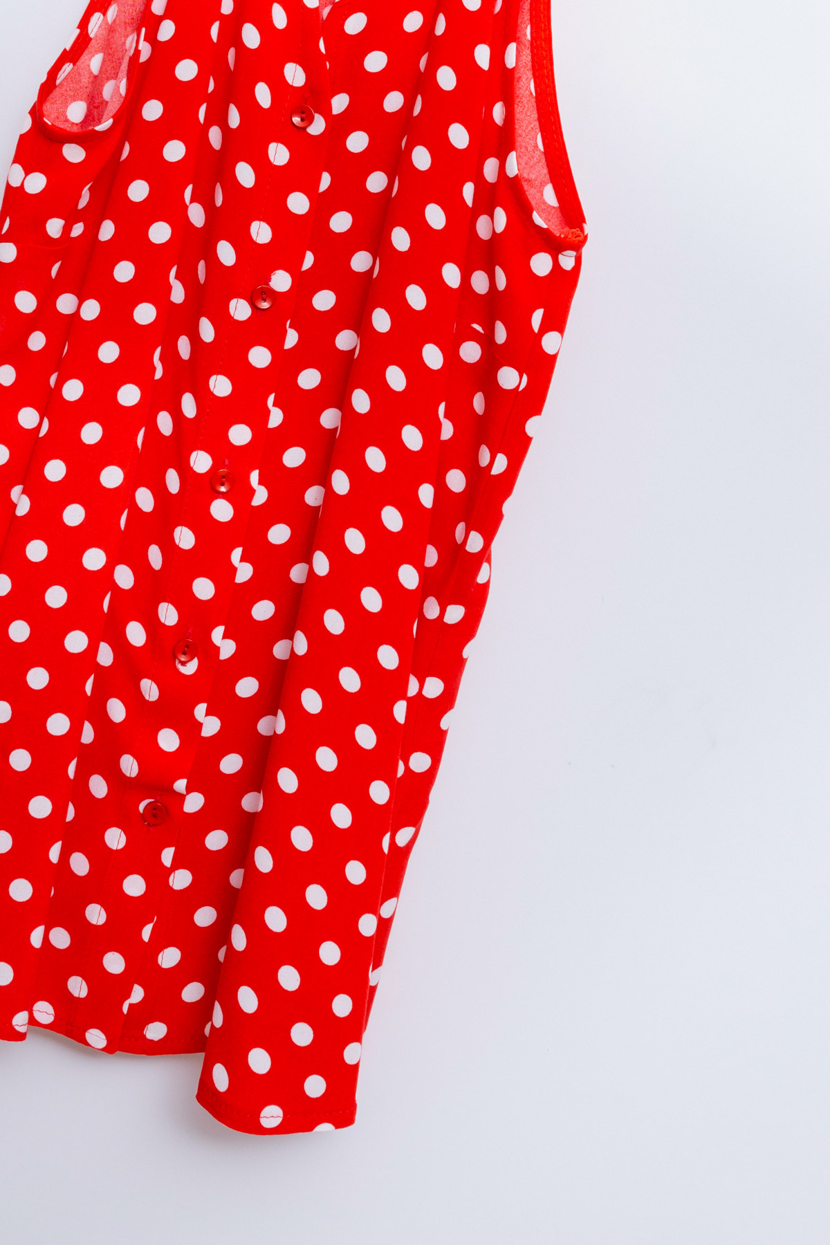 Women's Red Polka Dot Patterned Shirt