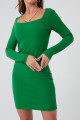 Women's Green Long Sleeve Knitted Dress
