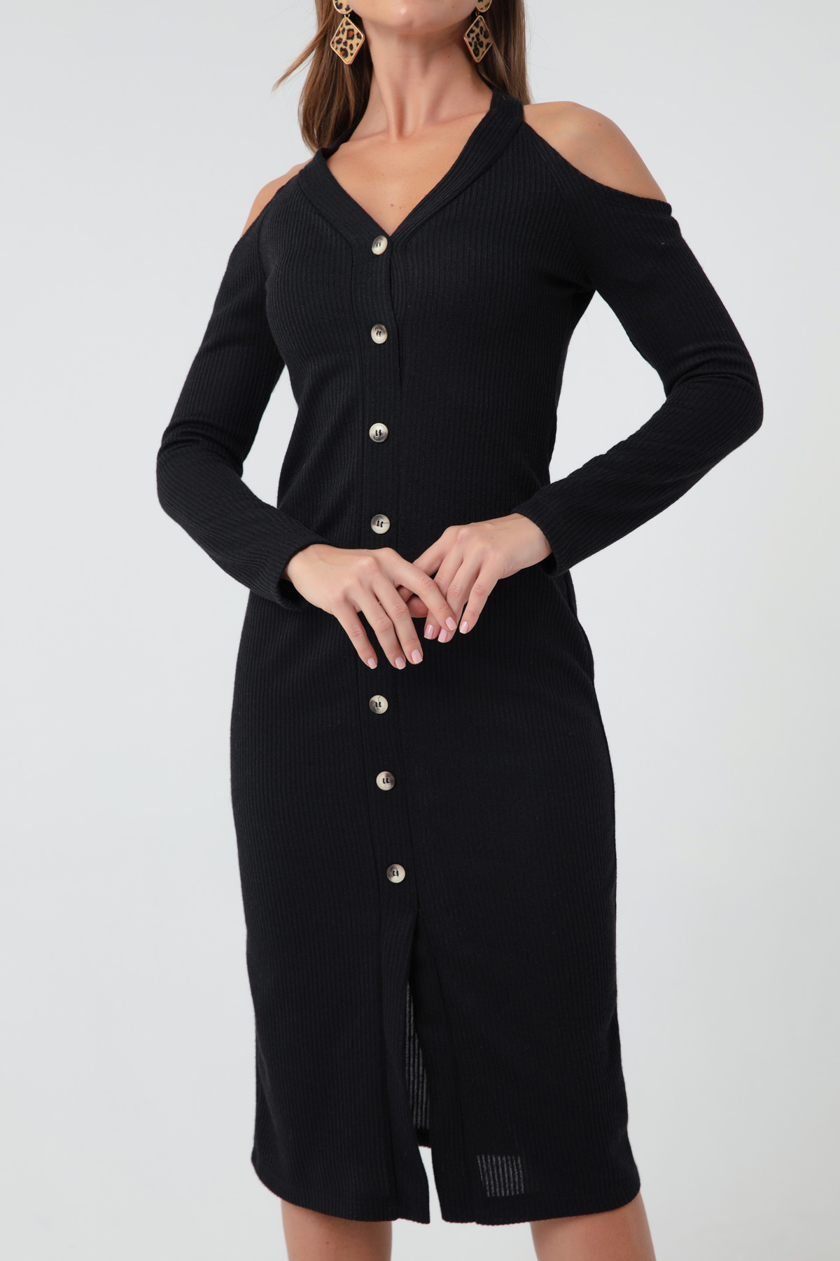 Women's Black Knitted Dress