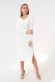 Women's White Shirt Collar Knitwear Dress