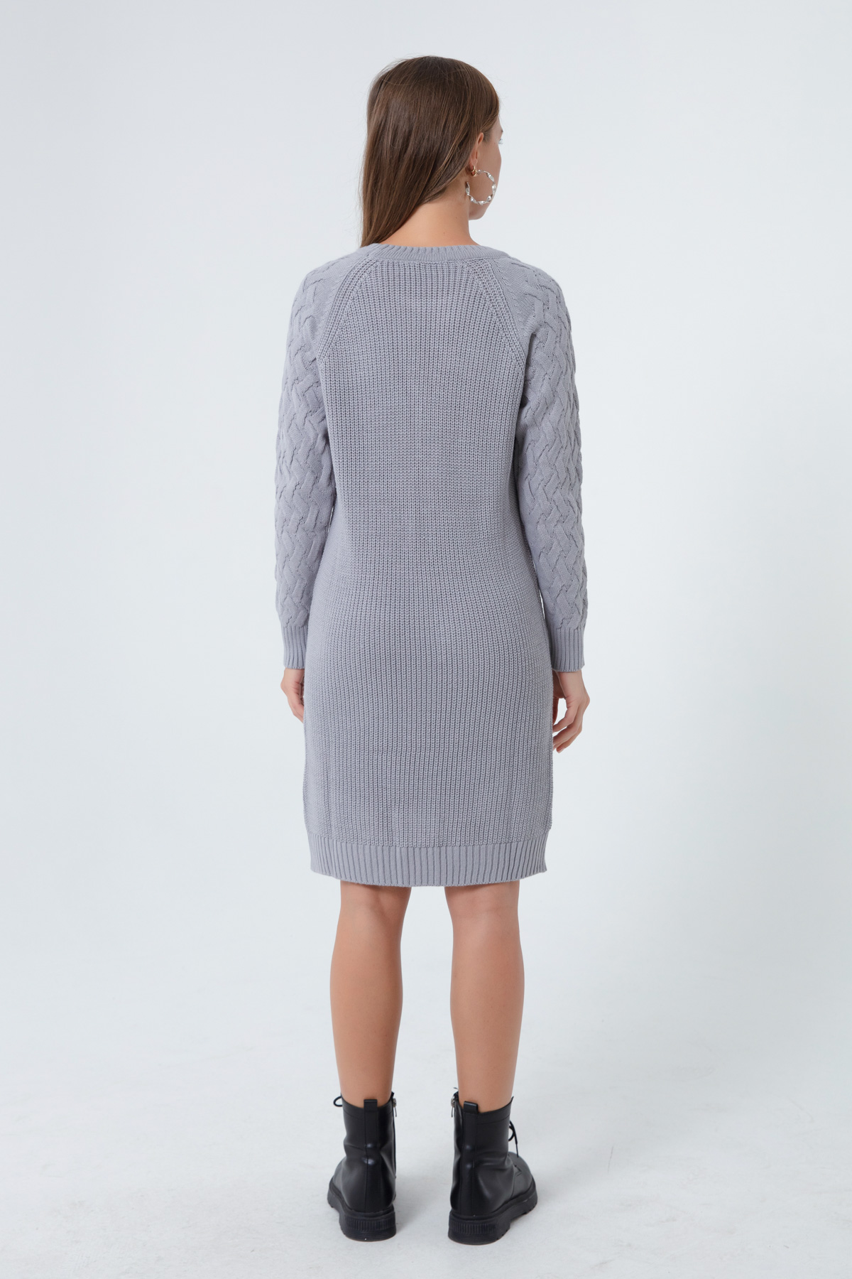 Women's Gray Italian Sleeve Dress