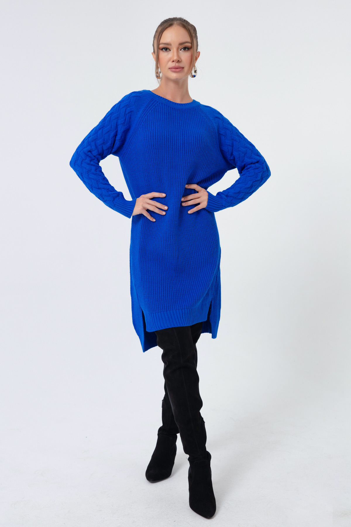 Women's Blue Italian Sleeve Dress
