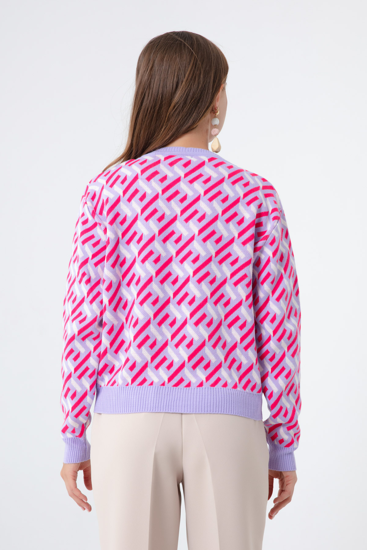 Women's Lilac Patterned Sweater