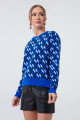Women's Blue Patterned Sweater