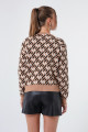 Women's Tan Patterned Sweater