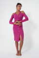 Women's Fuchsia Knitted Dress