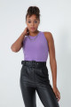 Women's Lilac Strap Knitted Blouse