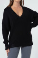 Women's Black Ripped Detailed Sweater