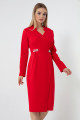 Women's Red Double Breasted Midi Dress