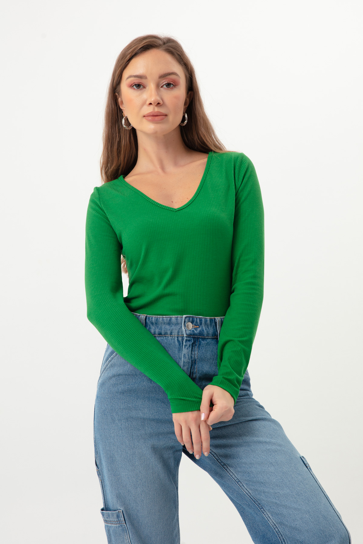 Women's Green Knitted Blouse