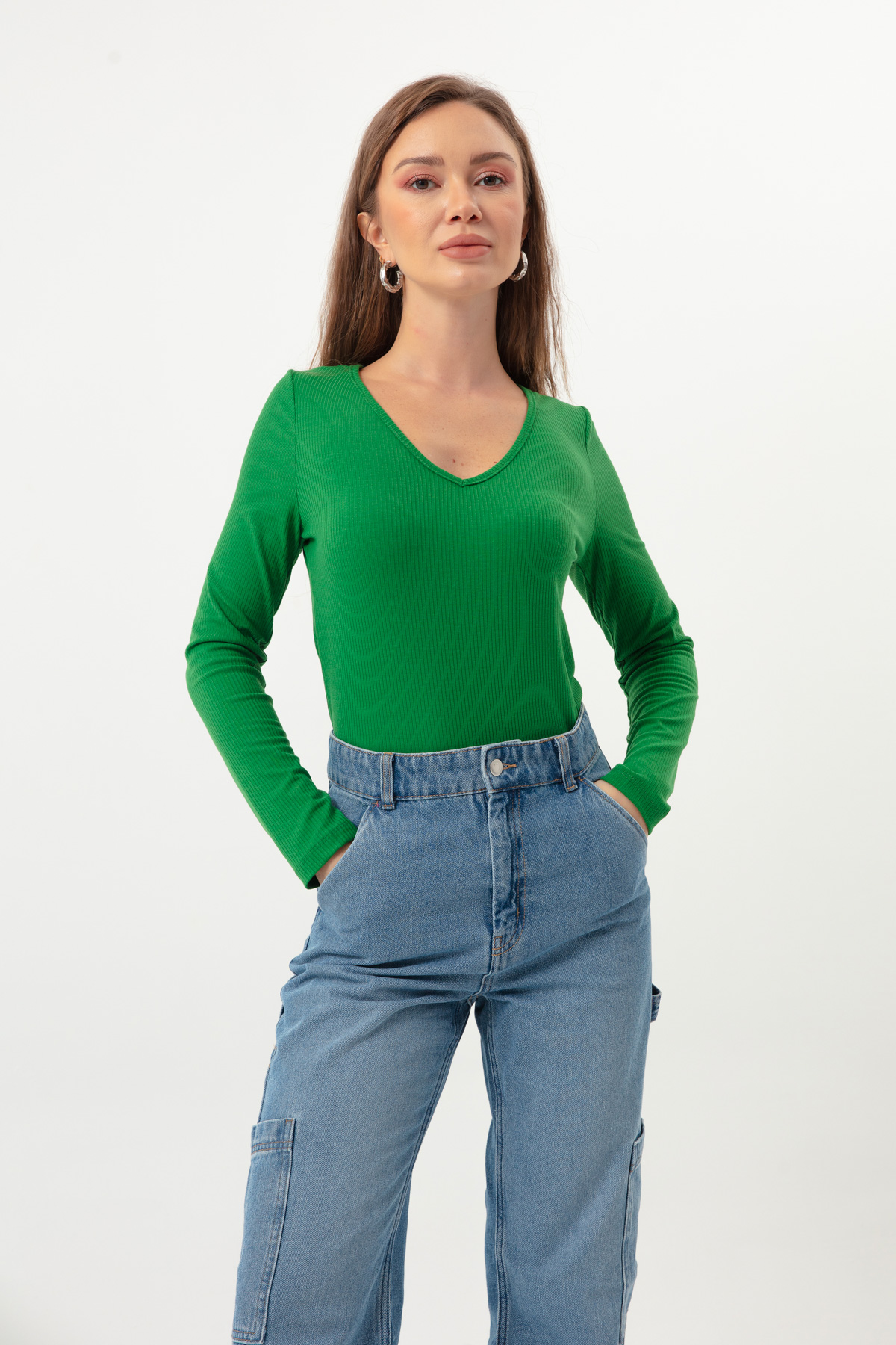 Women's Green Knitted Blouse