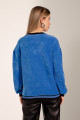 Women's Blue Stone Printed Knitted Blouse