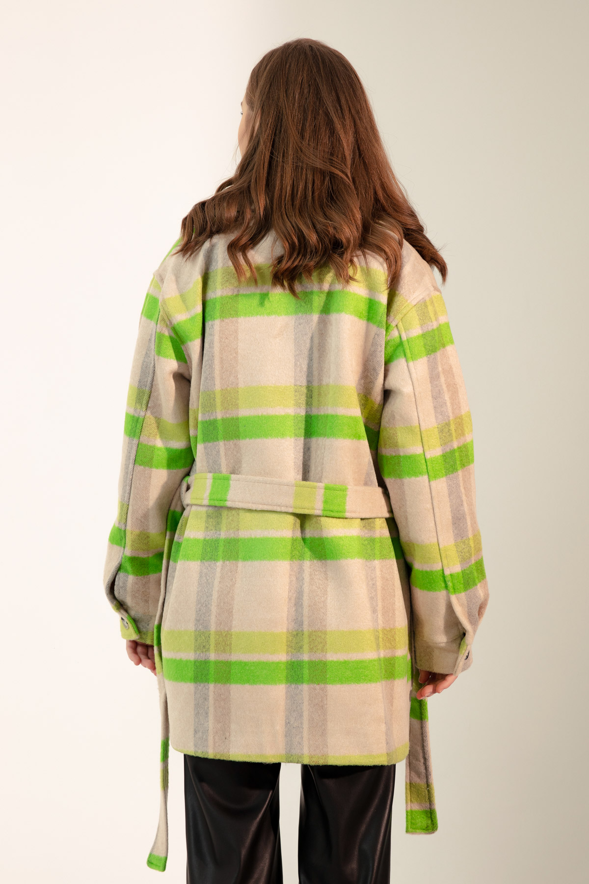 Women's Green Plaid Coat
