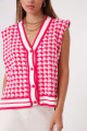 Women's Fuchsia Crowbar Patterned Vest