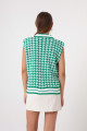 Women's Green Crowbar Patterned Vest