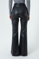 Women's Black Slit Leather Pants