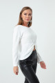 Women's White Accessory Detailed Knitted Sweater