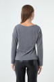Women's Gray Accessory Detailed Knitted Sweater