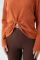 Women's Orange Accessory Detailed Knitted Sweater