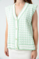 Women's Mint Green Crowbar Patterned Vest