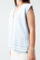 Women's Baby Blue Crowbar Patterned Vest