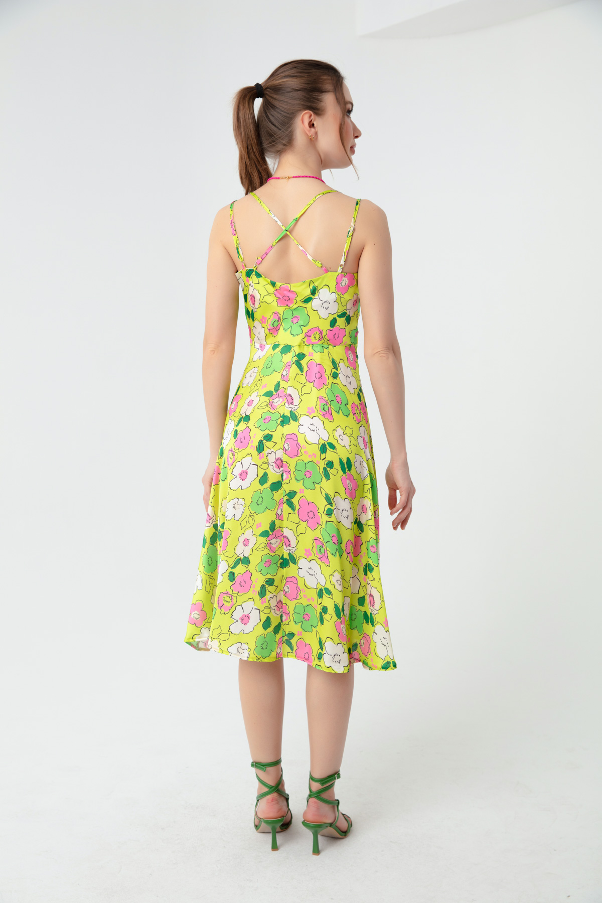 Women's Pistachio Green Strap Dress