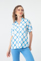 Women's Blue Patterned Shirt