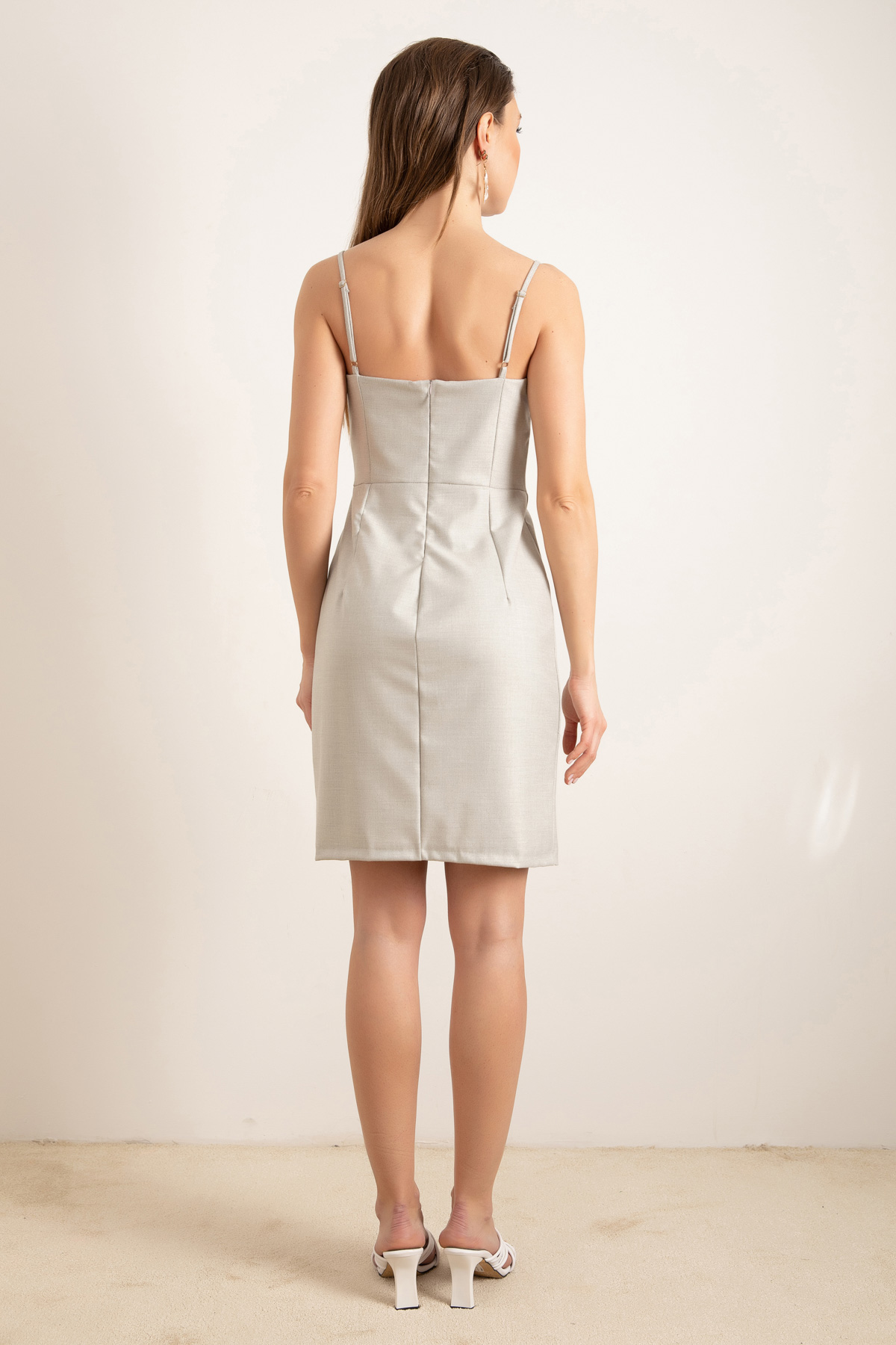 Women's Gray Slit Mini Dress