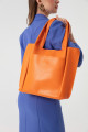 Women's Orange Two Compartment Handbag