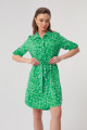 Women's Green Patterned Shirt Dress