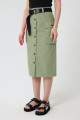 Women's Khaki Canvas Belt Skirt
