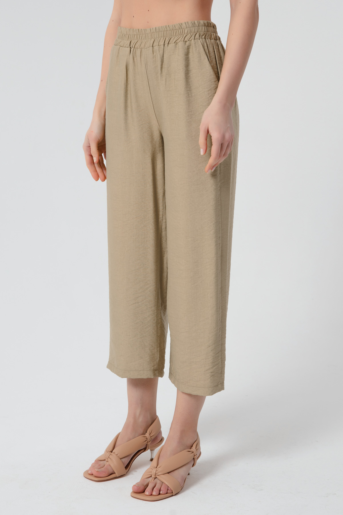 Women's Beige Linen Pants