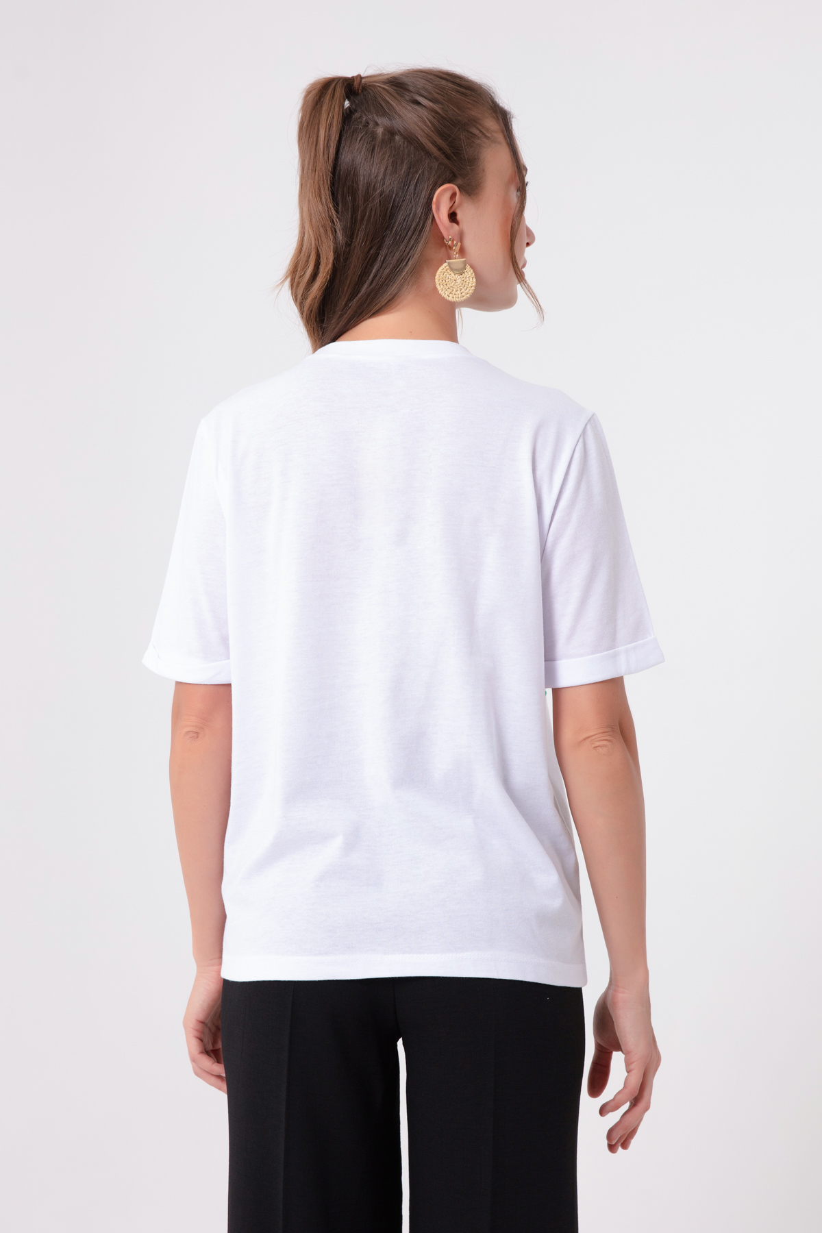 Women's White Floral T-Shirt