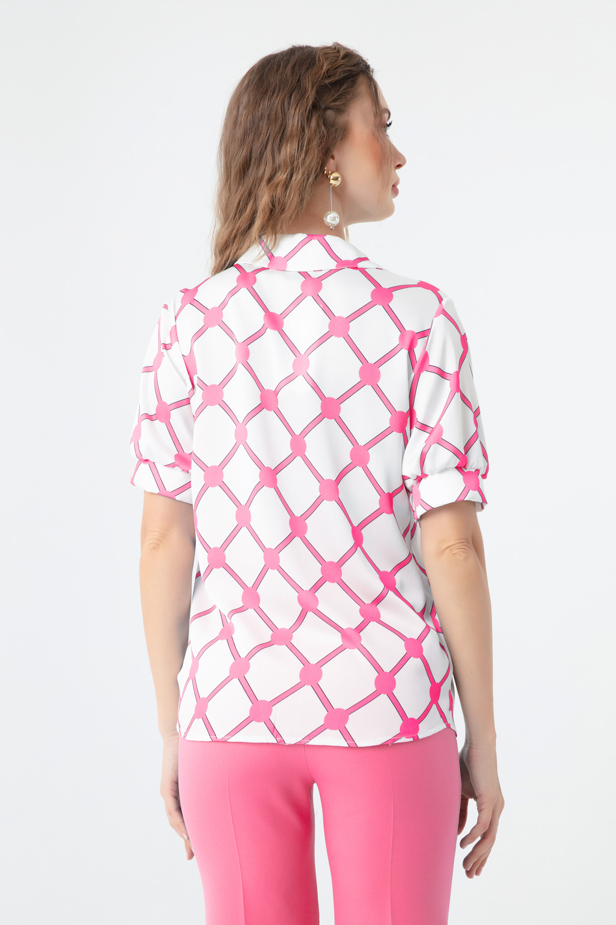 Women's Fuchsia Patterned Shirt