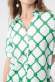 Women's Green Patterned Shirt