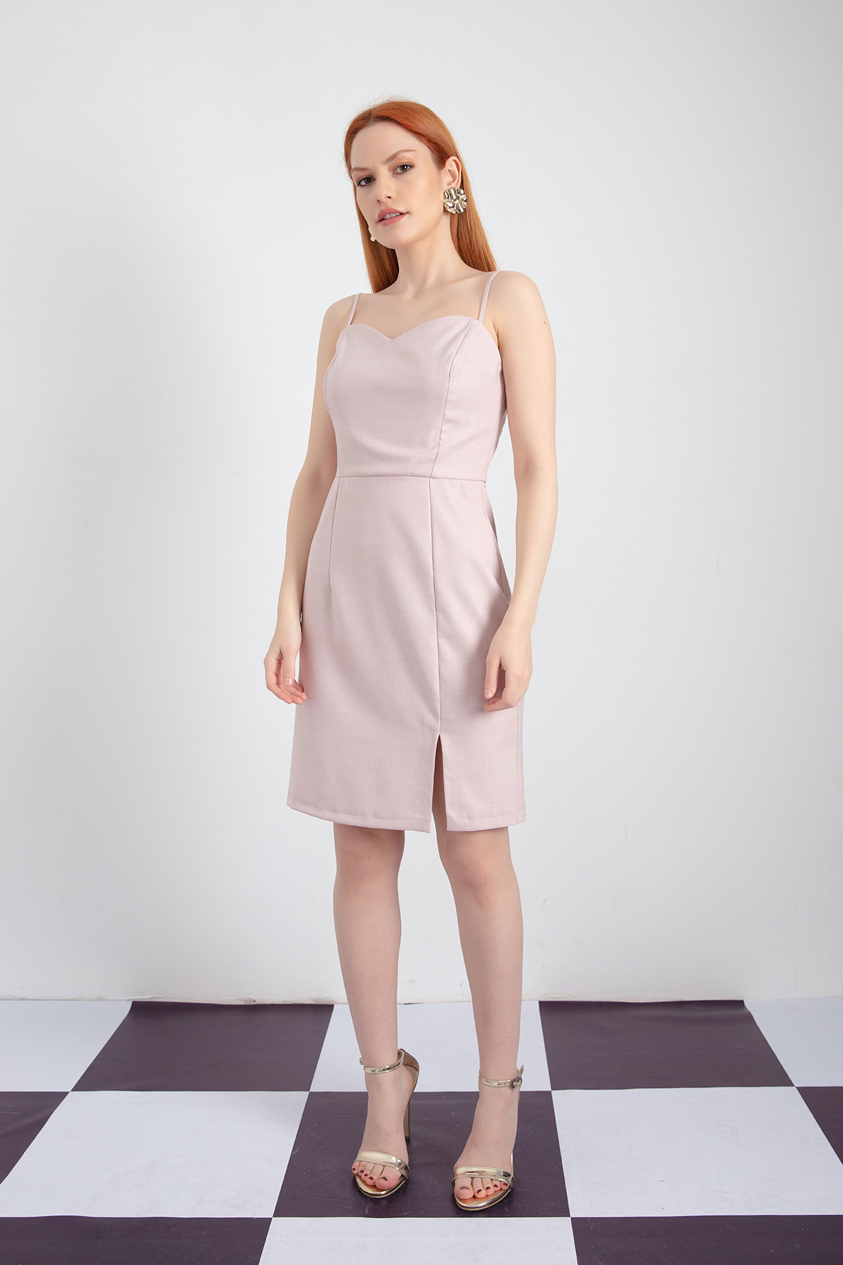 Women's Powder Slit Mini Dress
