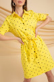 Women's Yellow Polka Dot Patterned Dress