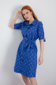 Women's Blue Polka Dot Patterned Dress