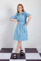 Women's Baby Blue Polka Dot Patterned Dress
