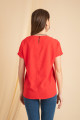 Women's Red Short Sleeve Blouse