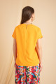 Women's Orange Short Sleeve Blouse
