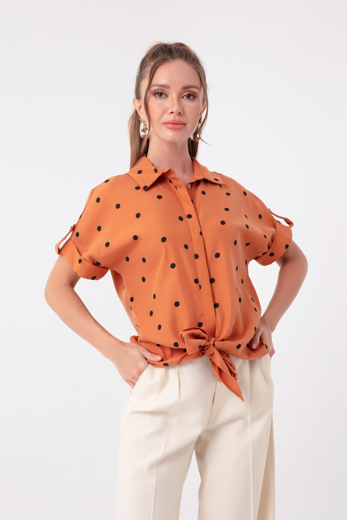 Women's Tile Polka Dot Patterned Shirt