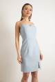 Women's Blue Slit Mini Dress