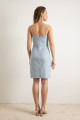 Women's Blue Slit Mini Dress