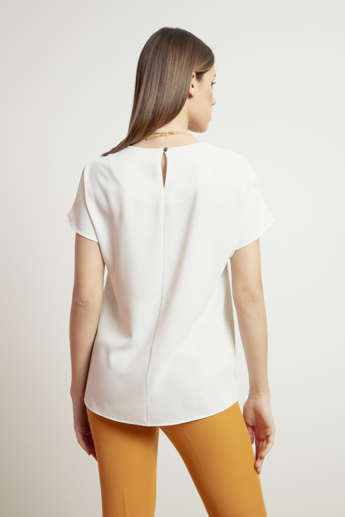 Women's White Short Sleeve Blouse
