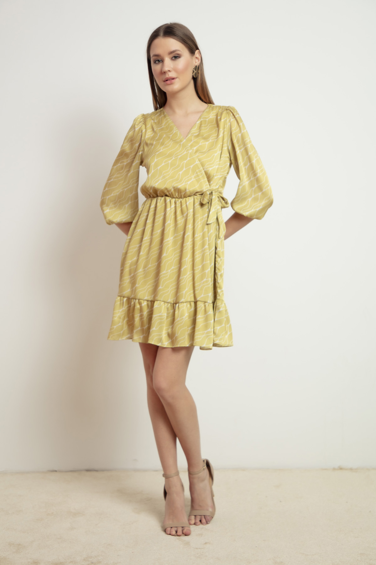 Women's Yellow Patterned Dress