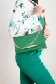 Women's Green Metal Accessory Shoulder Bag